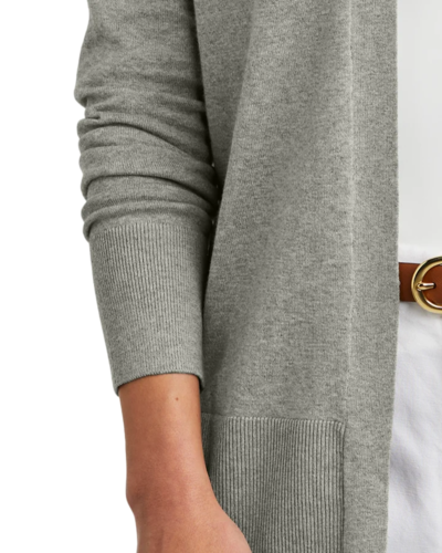 Closeup of a BB18403 Brooks Brothers® Women’s Cotton Stretch Long Cardigan Sweater